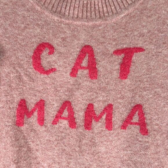 Loft Cat Mom Sweater Women's Large Pink Knit Long Sleeve Round Neck Pullover - Picture 4 of 7
